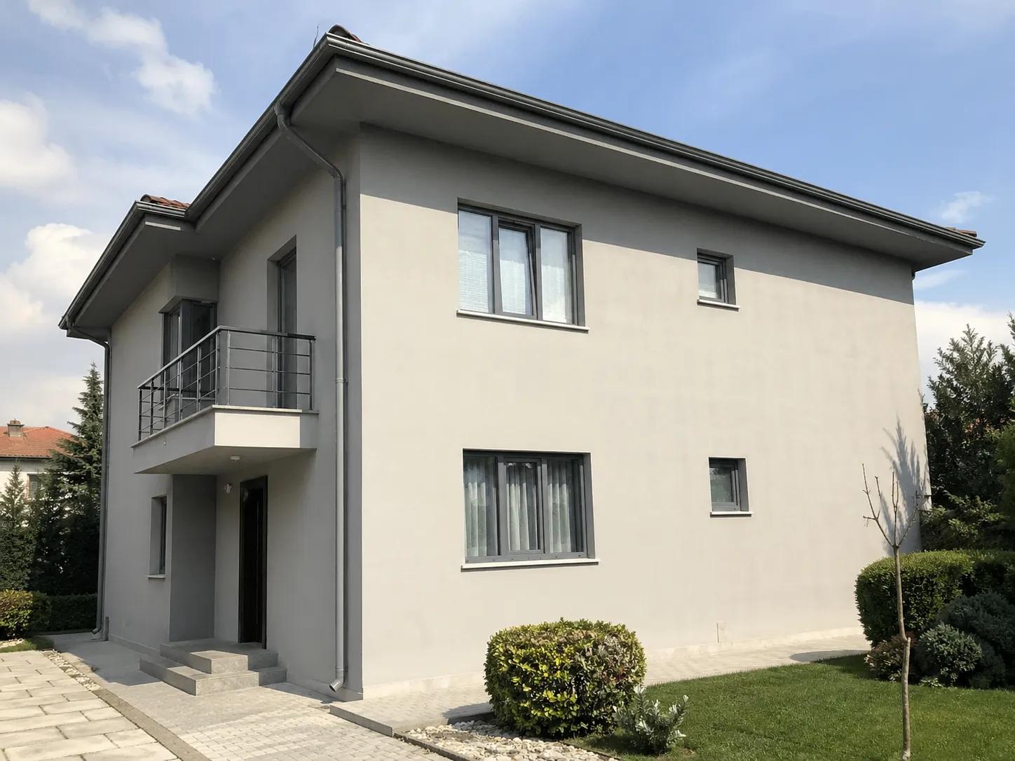 Sade boyalı villa cephesi