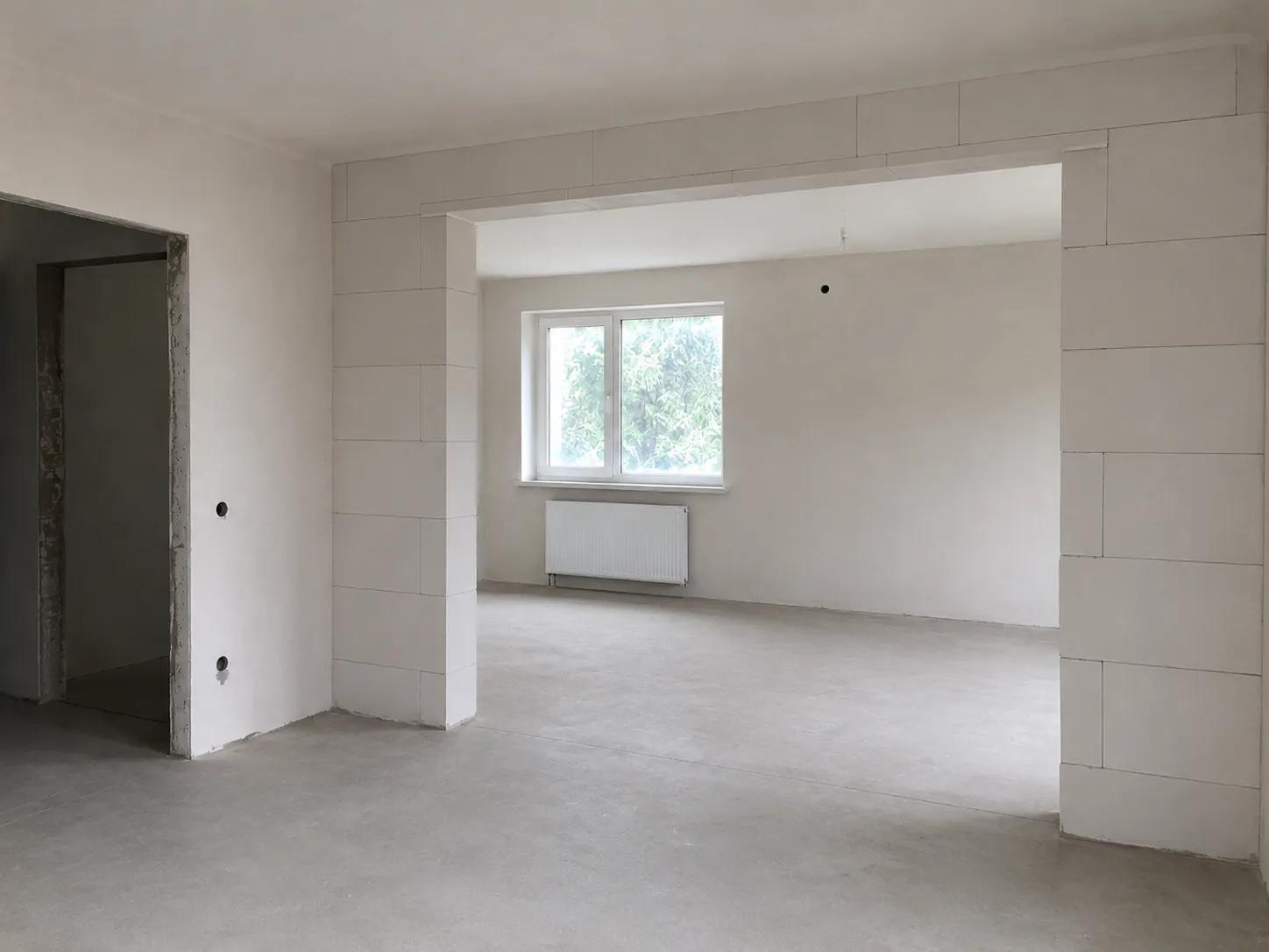 gaz beton duvar örme sonrası i̇ç mekan teslim görünümü