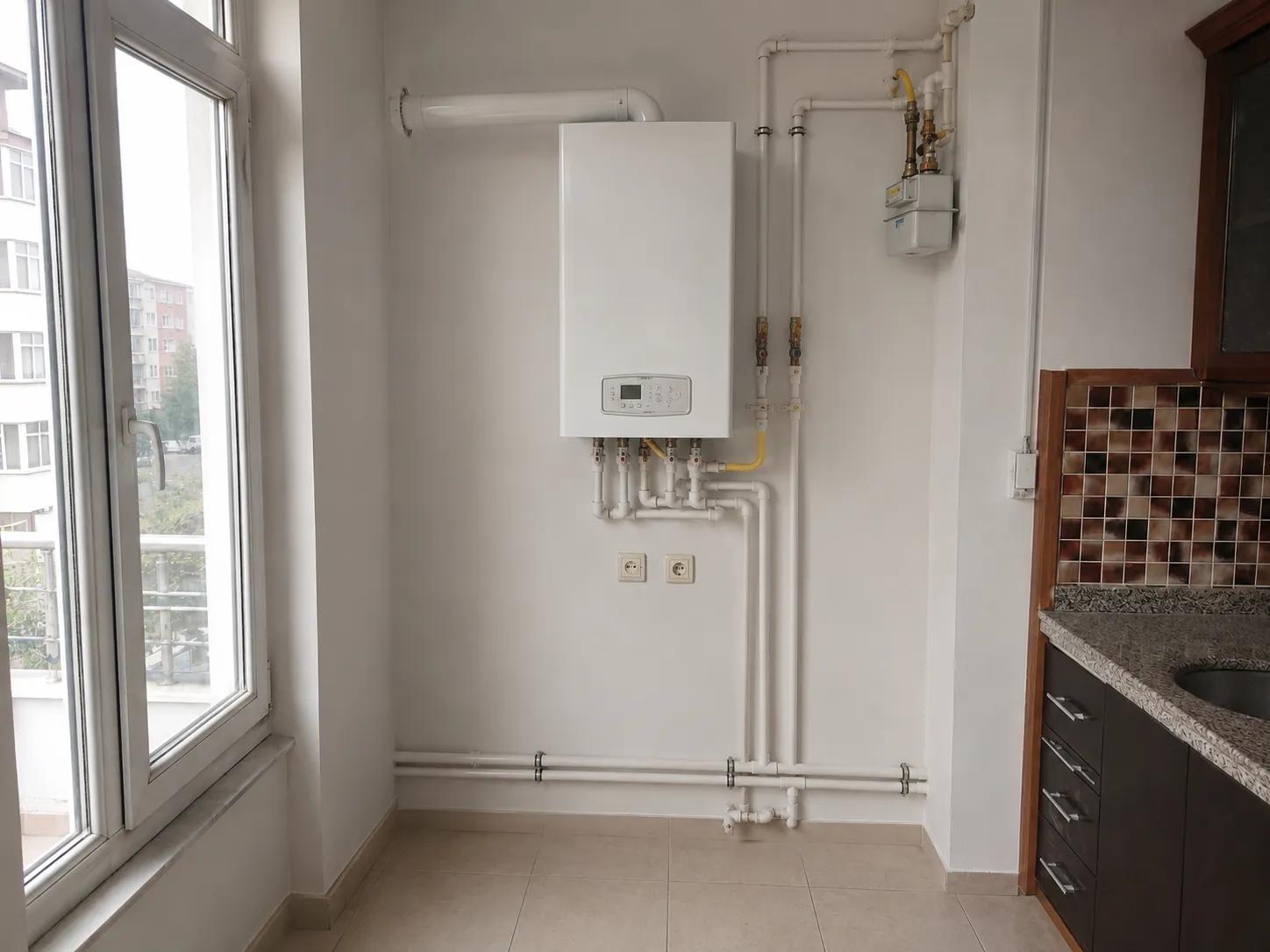 kombi montajı sonrası daire teslim görünümü