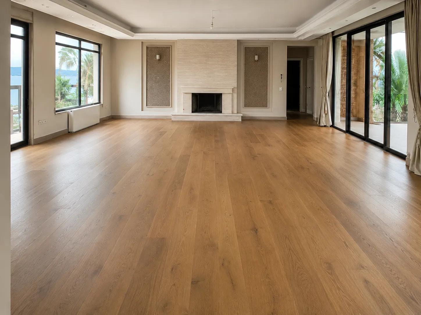 Villa Salonunda Uzun Ömürlü Masif Parke Uygulaması sonrası görünüm