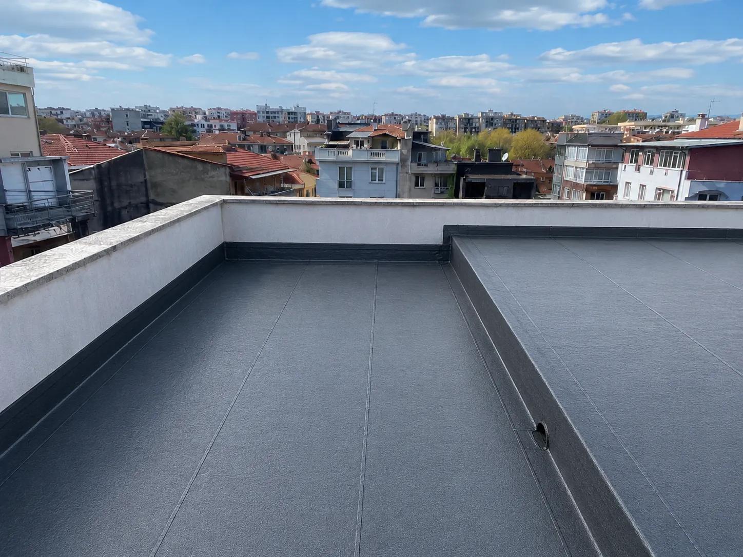 membran su yalıtımı sonrası teras çatı teslim görünümü