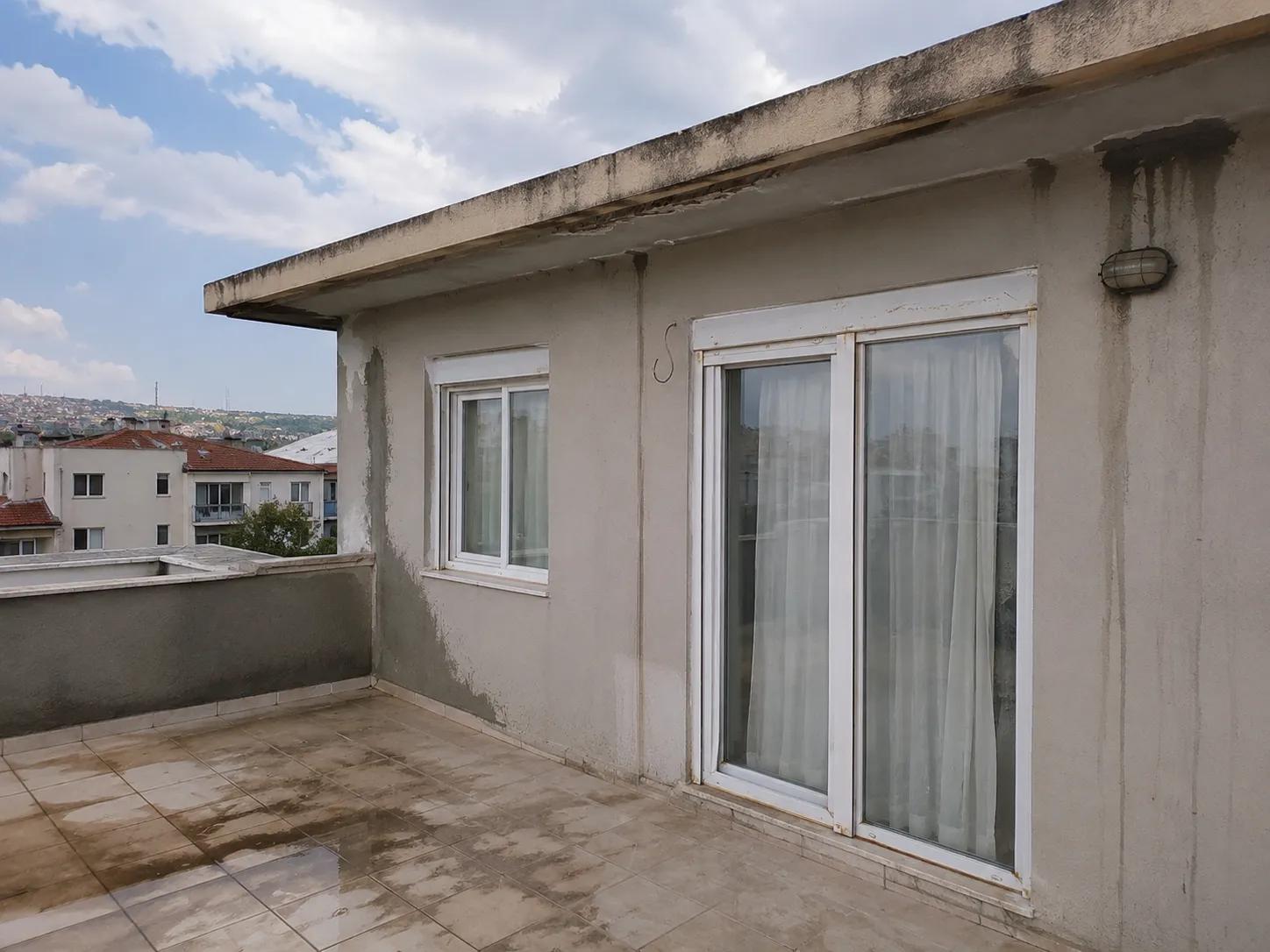 oluk montajı öncesi teras çatı görünümü