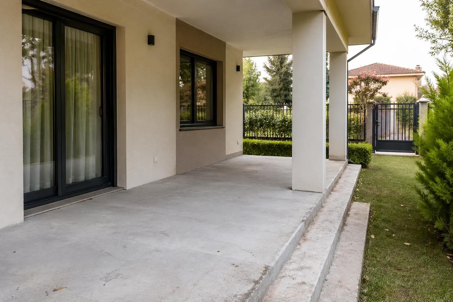 Soğuk beton veranda zemini