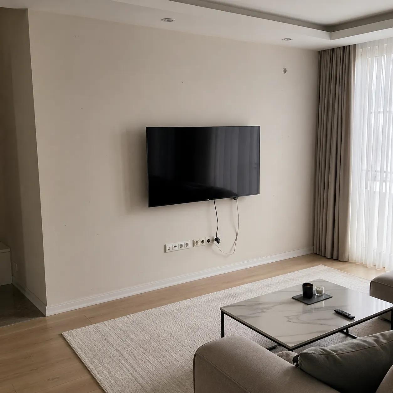 Dağınık kablolu TV duvarı