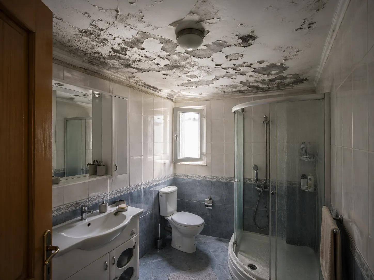Neme dayanıklı asma tavan sonrası banyo