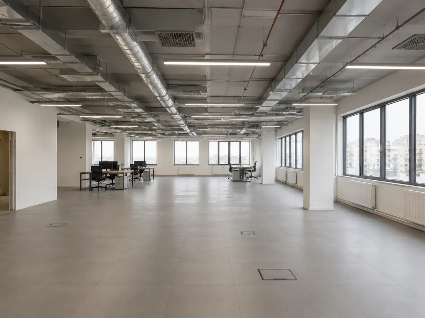 Ofis Teknik Dönüşüm: Hava, Zemin ve Isıtma Planı sonrası görünüm