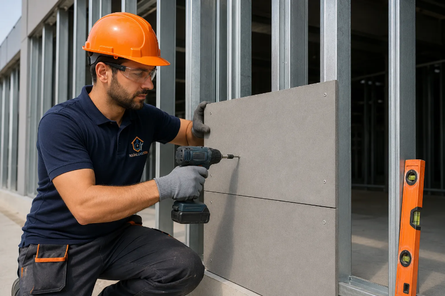Dış Cephe Elyaflı Panel Duvar Vidalama Uygulamaları
